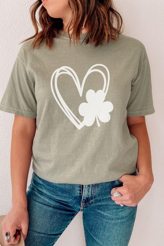 Heart Clover St Patrick's Day Comfort Colors Shirt