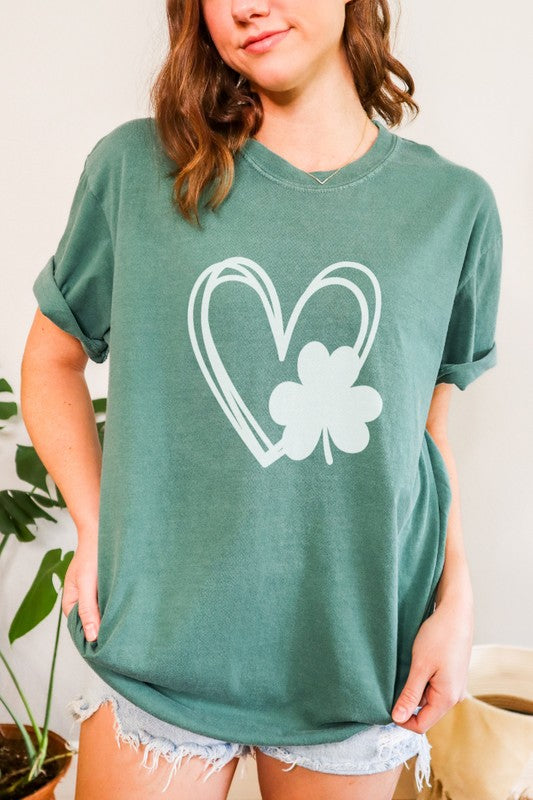 Heart Clover St Patrick's Day Comfort Colors Shirt