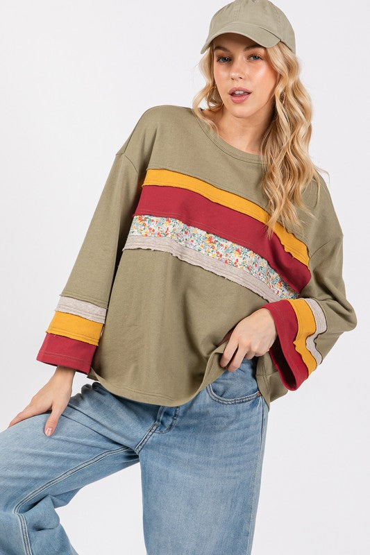 French Terry Color Block T-Shirt