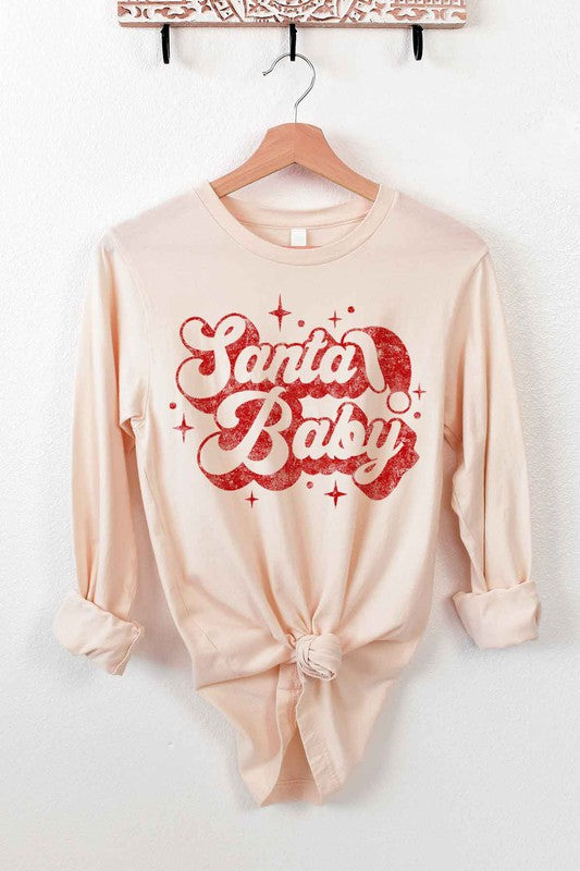 SANTA BABY CHRISTMAS LONG SLEEVE TEE