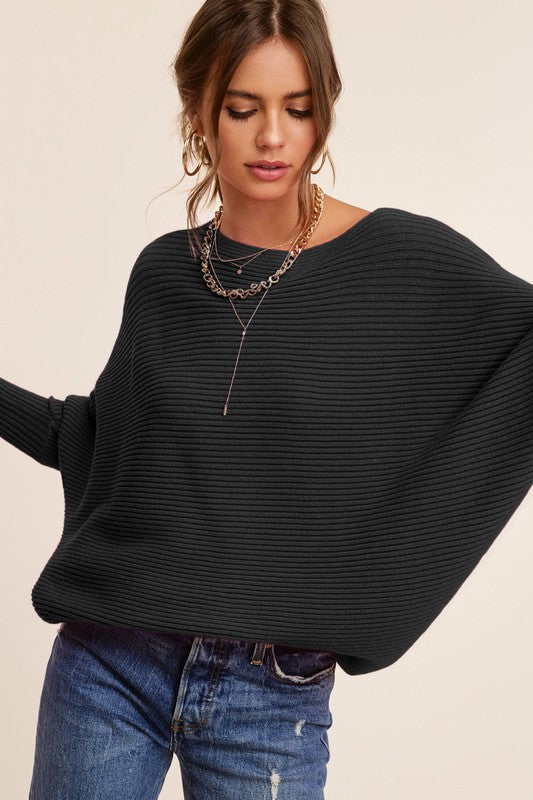 Bubble Sleeve Batwing Sweater