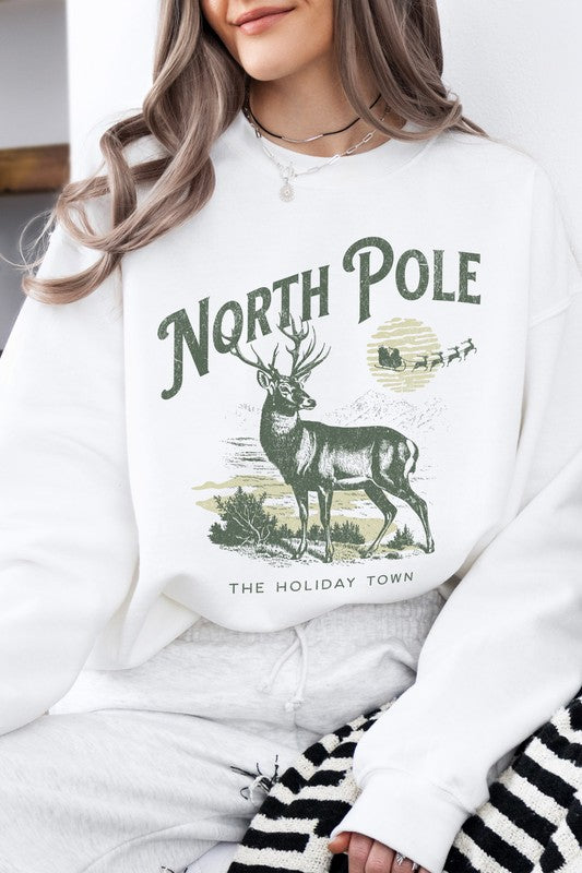 North Pole Christmas Fleece Sweatshirt