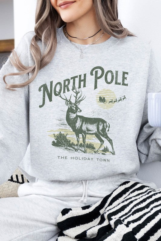 North Pole Christmas Fleece Sweatshirt