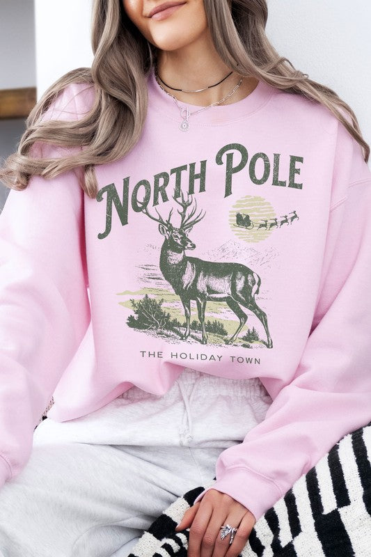 North Pole Christmas Fleece Sweatshirt