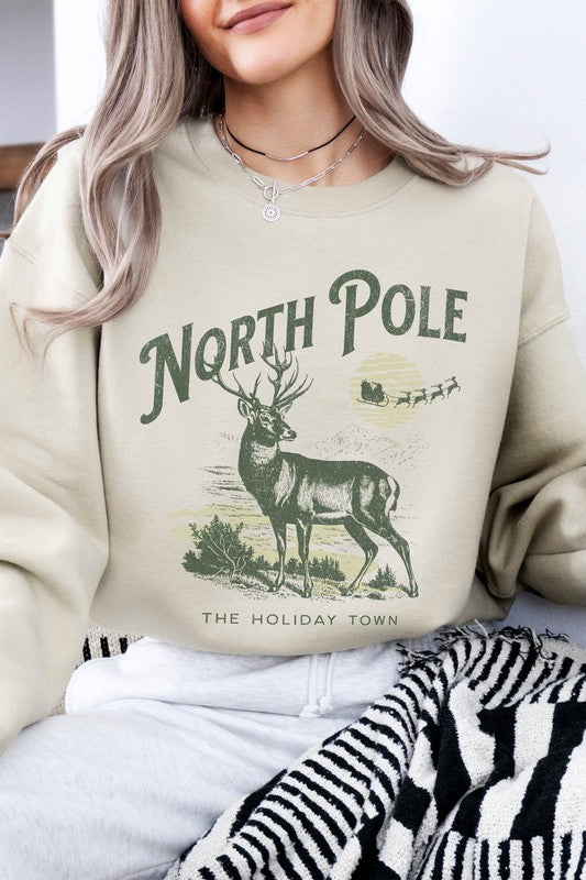 North Pole Christmas Fleece Sweatshirt