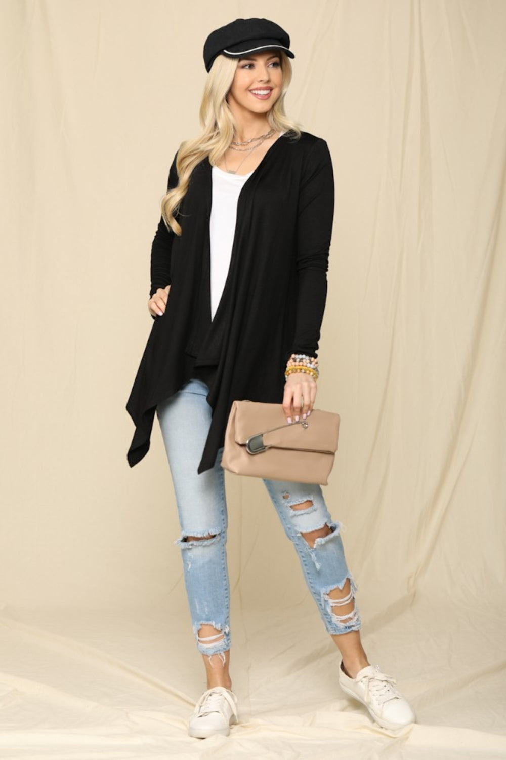 Open Front Knit Cardigan