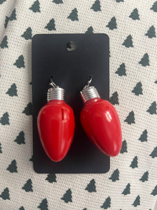 Light Up Red Bulb Earrings