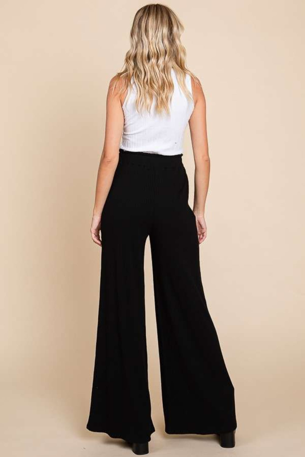 Black Full Size High Waist Wide Leg Pants