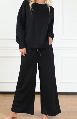Long Sleeve Top and Drawstring Pants Set