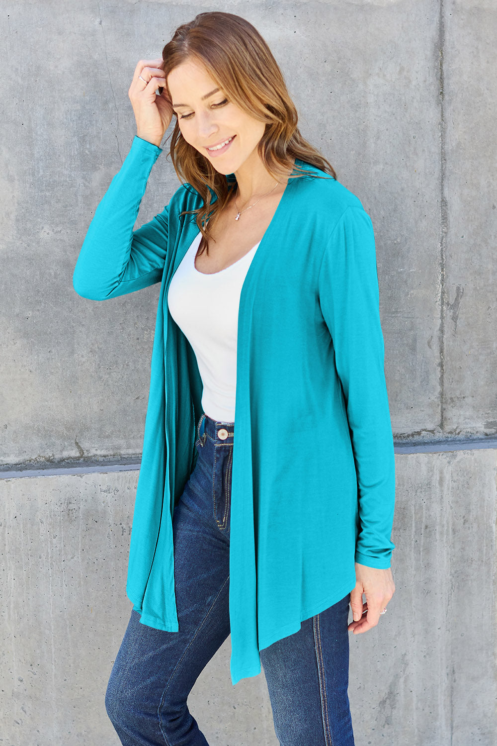 Open Front Long Sleeve Cardigan